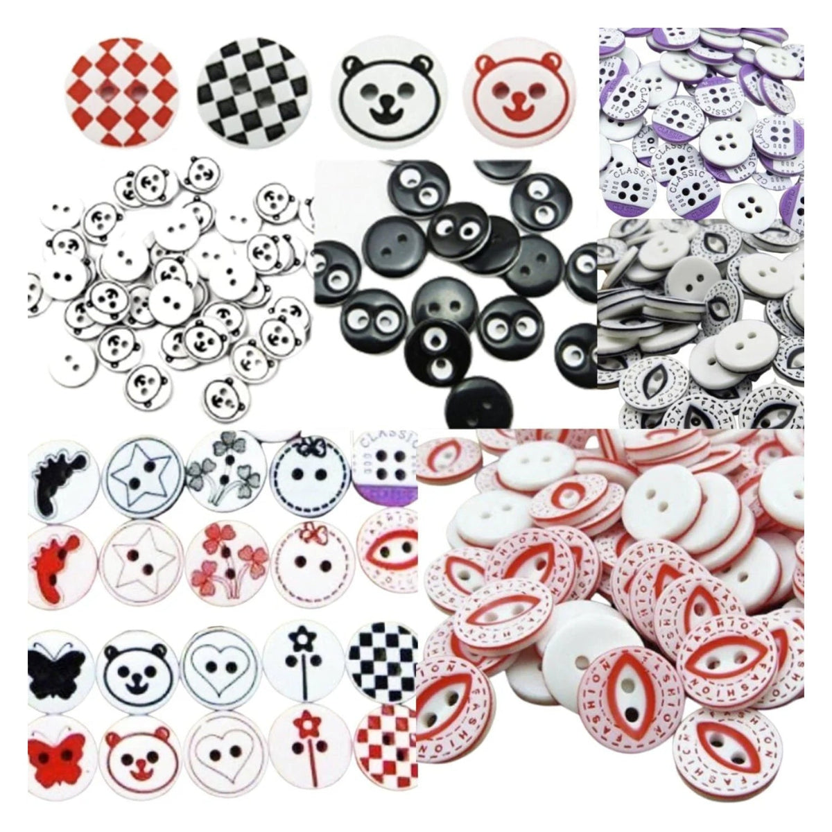 100pcs 12.5mm 2/4 Hole Mixed Colour Buttons