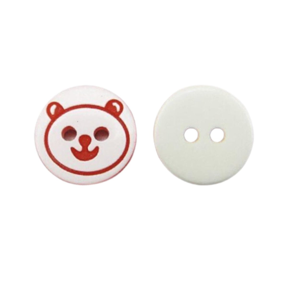 100pcs 12.5mm 2/4 Hole Mixed Colour Buttons – Red Bear
