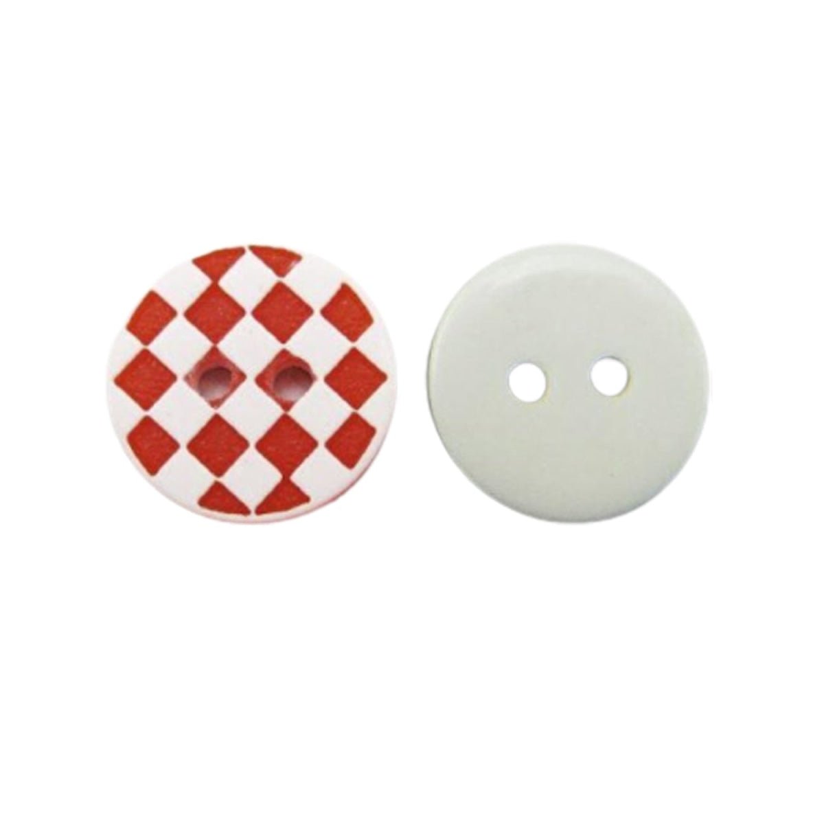 100pcs 12.5mm 2/4 Hole Mixed Colour Buttons – Red Chequered