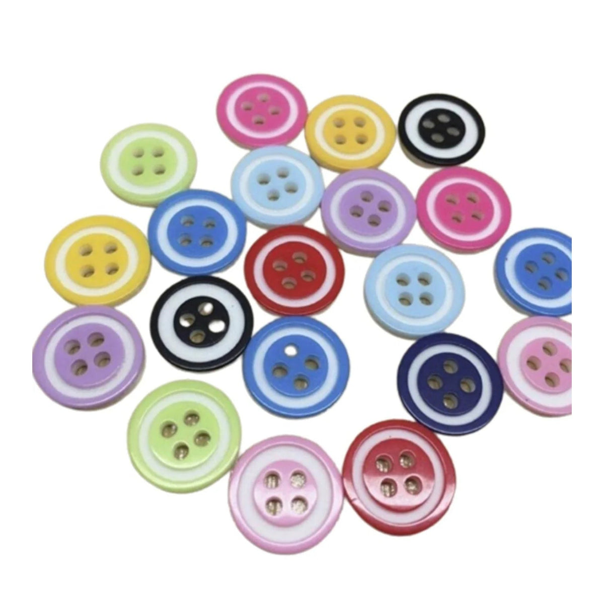 12.5mm 4-Hole Round Buttons Mixed Colour 100pcs