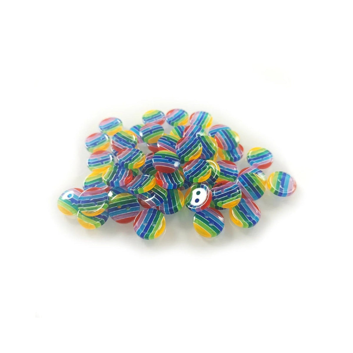 100pcs 12.5mm Mixed Resin Round Stripe Sewing Buttons – Translucent