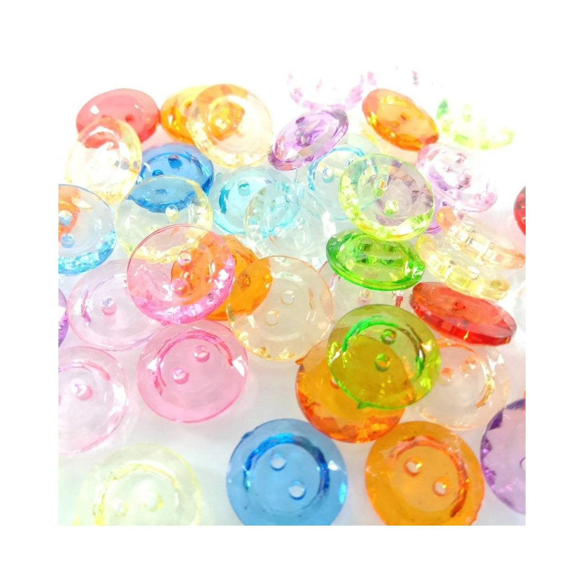 100pcs 12mm 2 Holes Mixed Round Resin Buttons