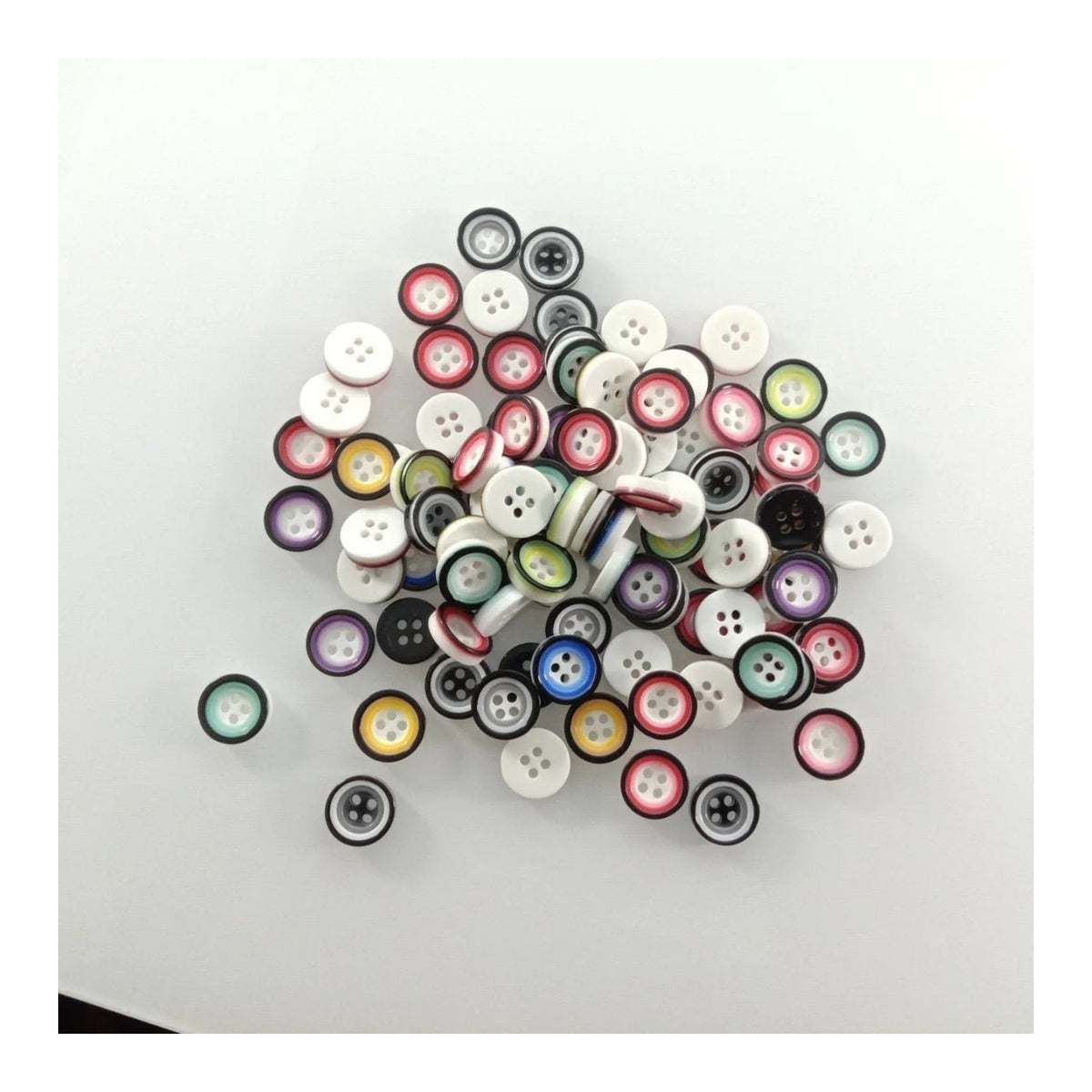 100 Flatback Resin Buttons 12mm 4 Holes
