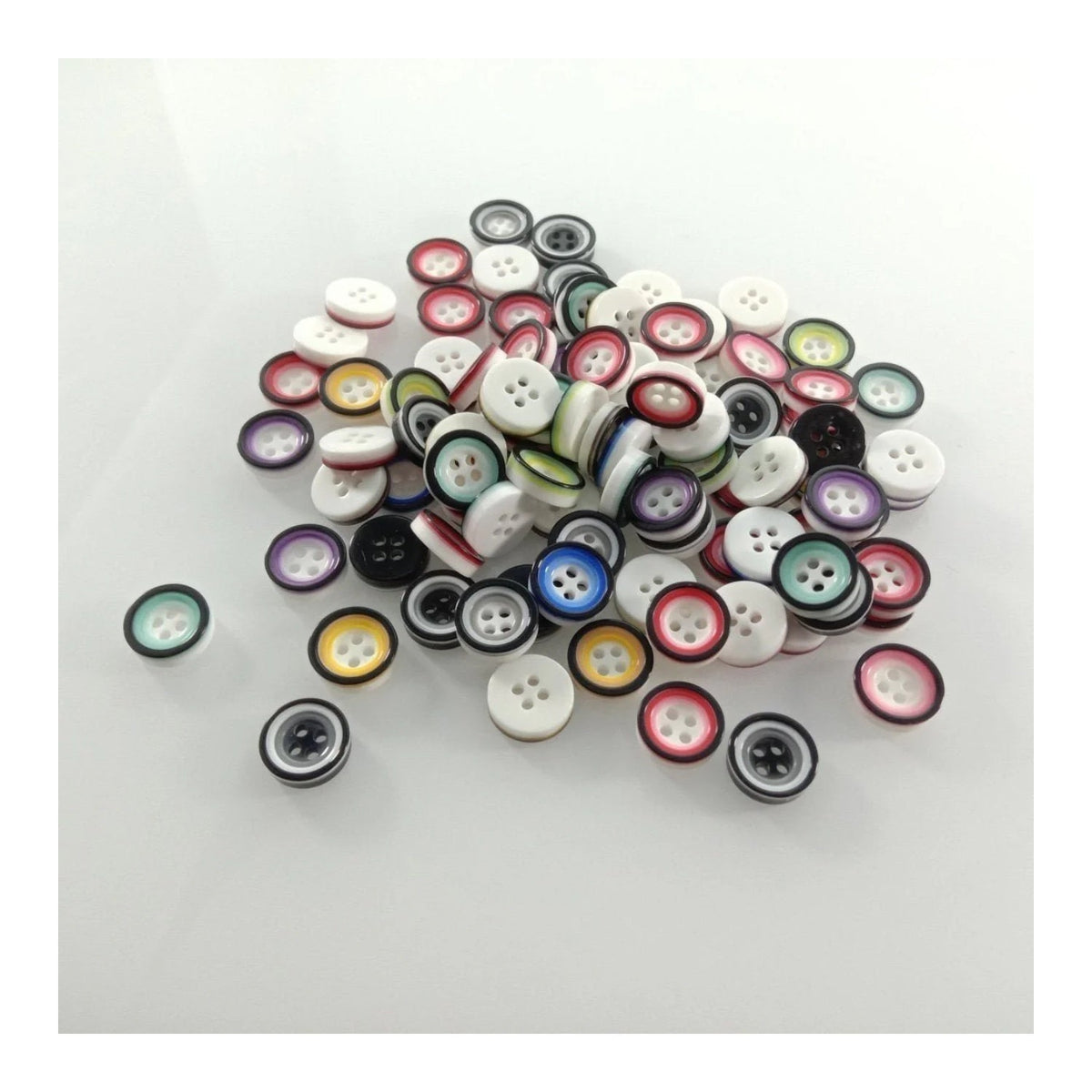 100 Flatback Resin Buttons 12mm 4 Holes
