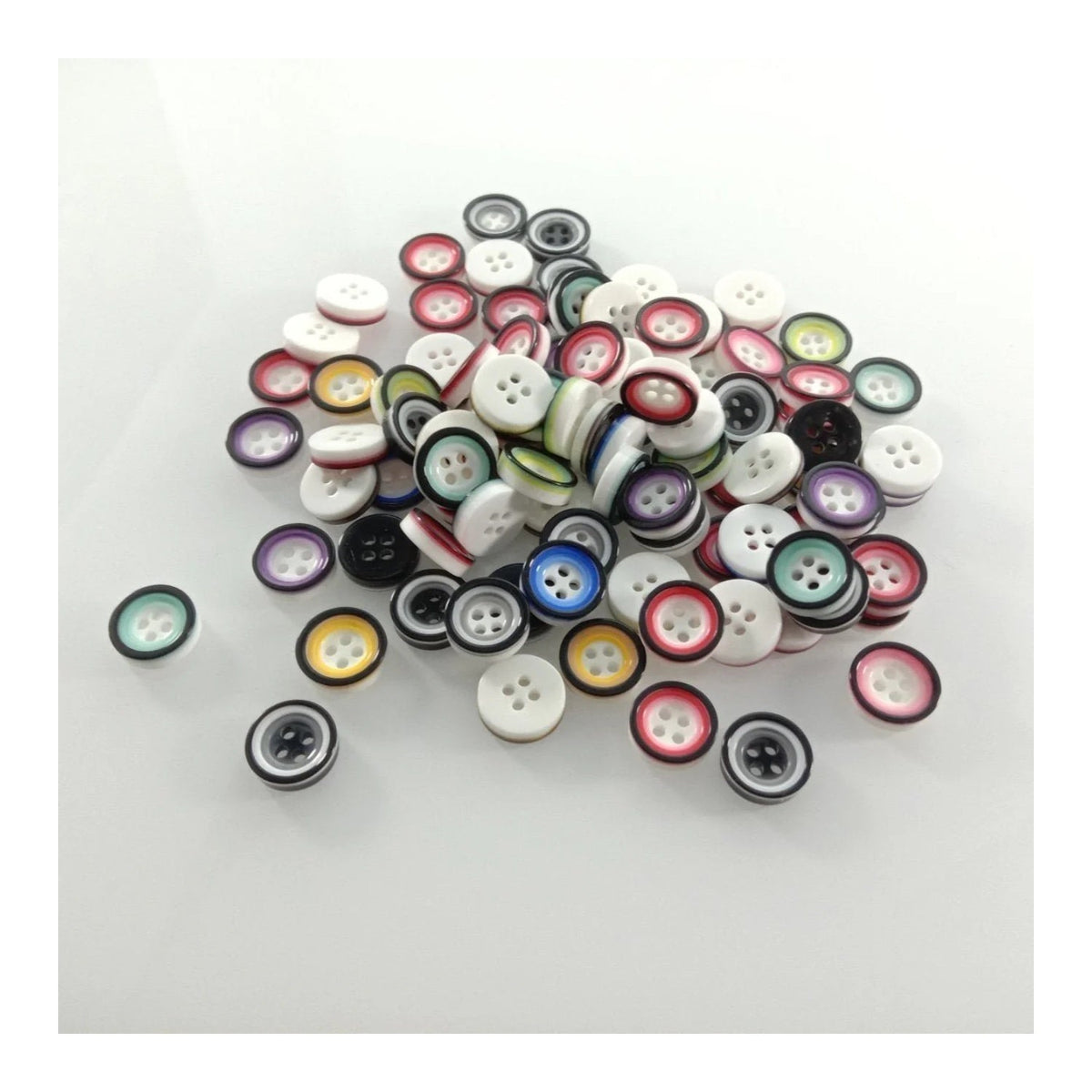 100 Flatback Resin Buttons 12mm 4 Holes