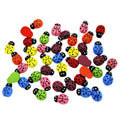 100pcs 12mm Mixed Ladybug Wood Decorations Scrapbooking DIY – Mixed Colours