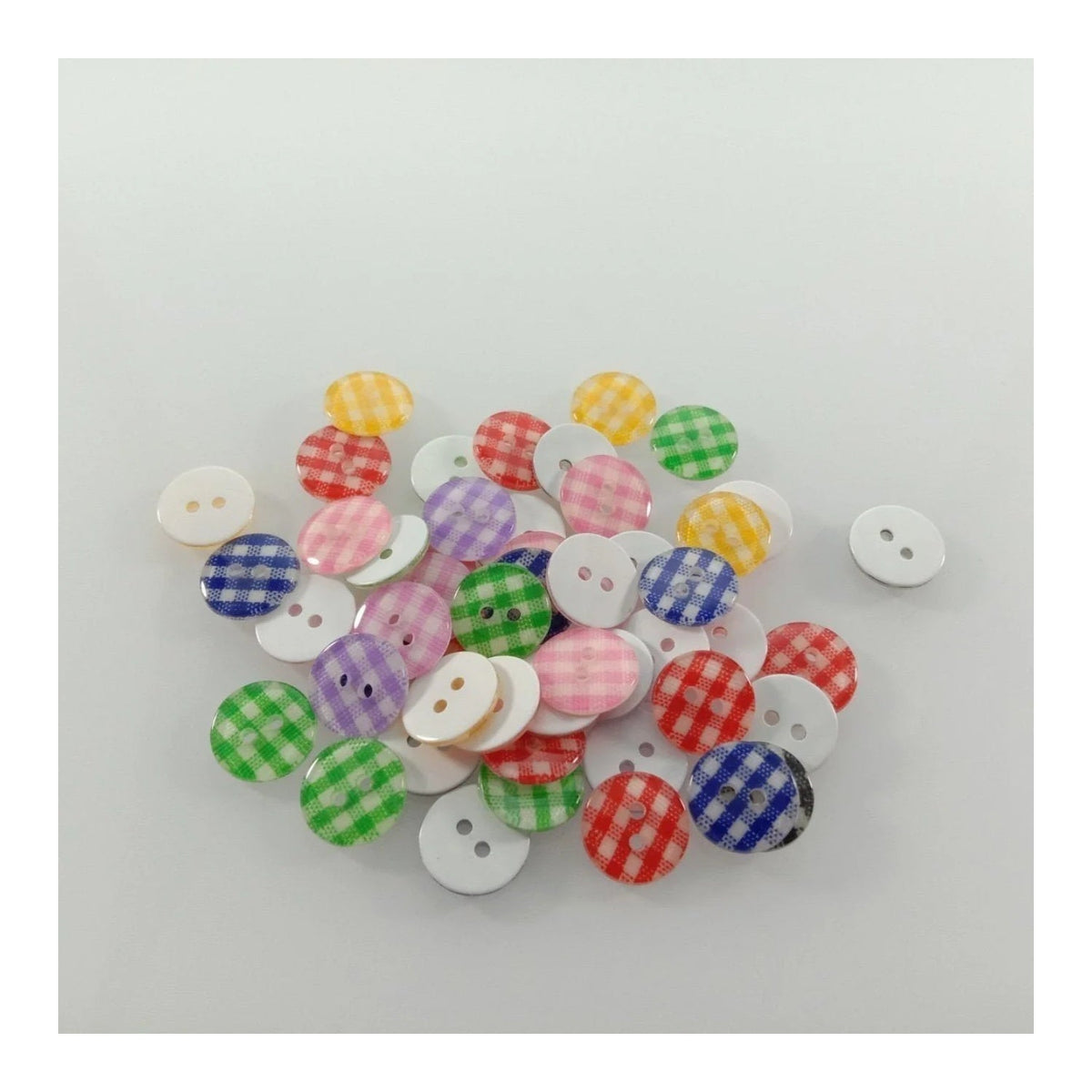 100pcs 12mm Mixed Lattice Resin Buttons