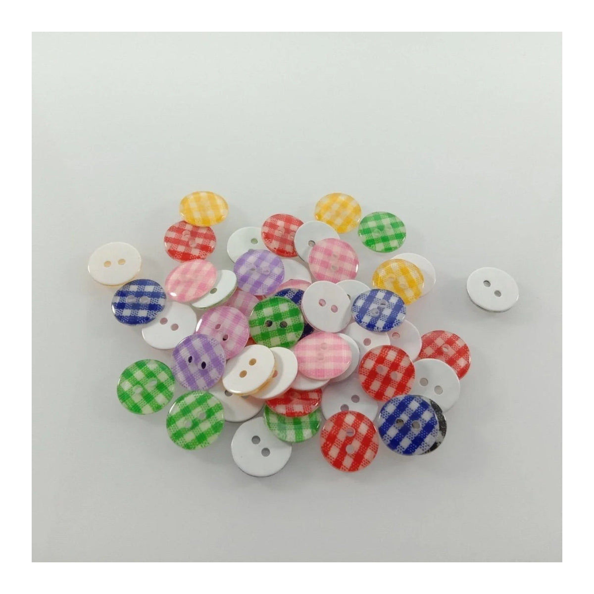100pcs 12mm Mixed Lattice Resin Buttons
