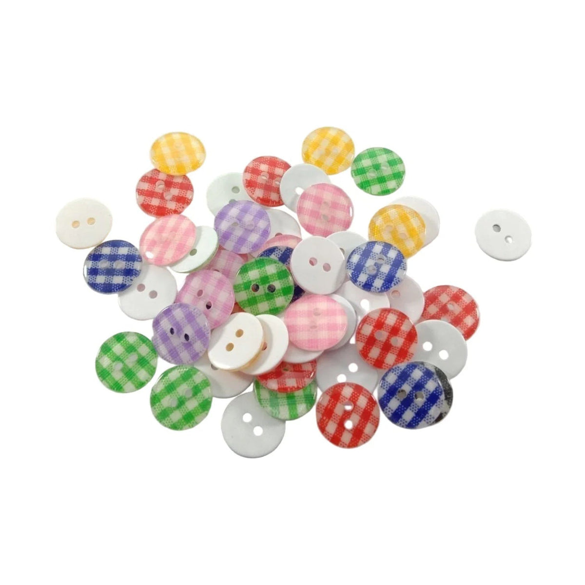 100pcs 12mm Mixed Lattice Resin Buttons
