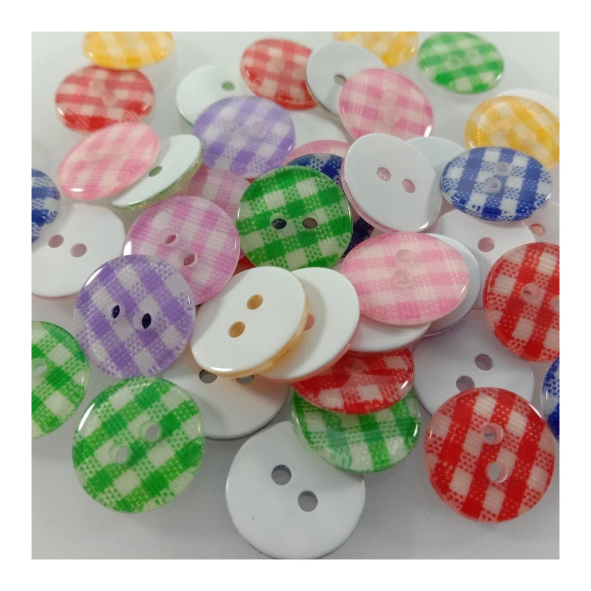 100pcs 12mm Mixed Lattice Resin Buttons