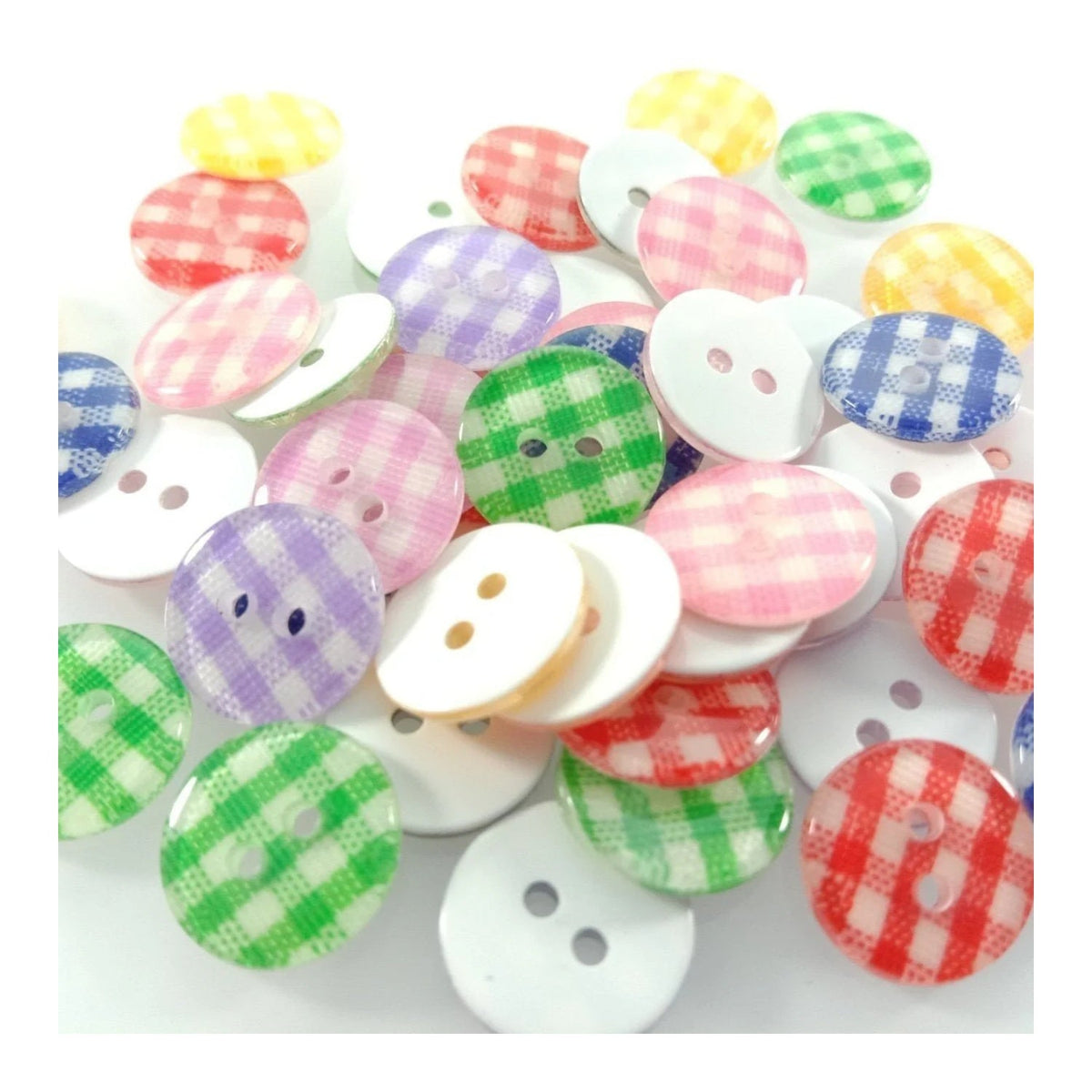 100pcs 12mm Mixed Lattice Resin Buttons