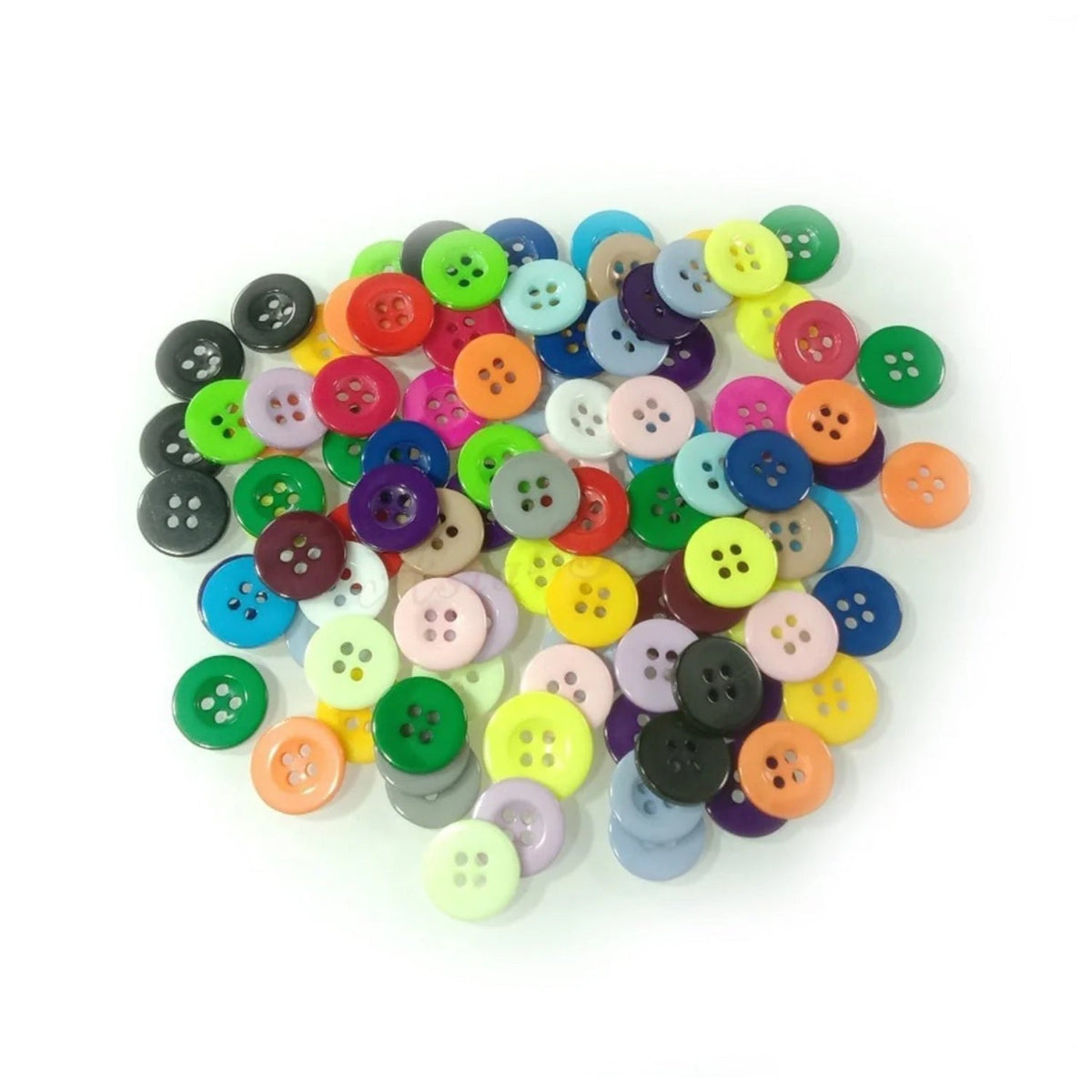 100pcs 15mm 4-Hole Resin Buttons