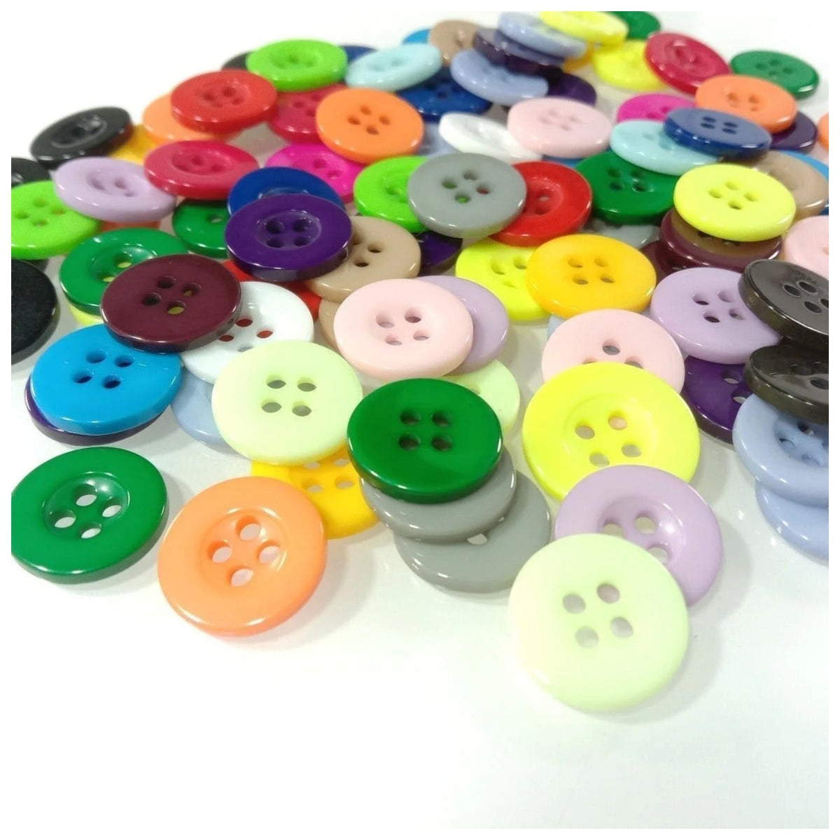 100pcs 15mm 4-Hole Resin Buttons
