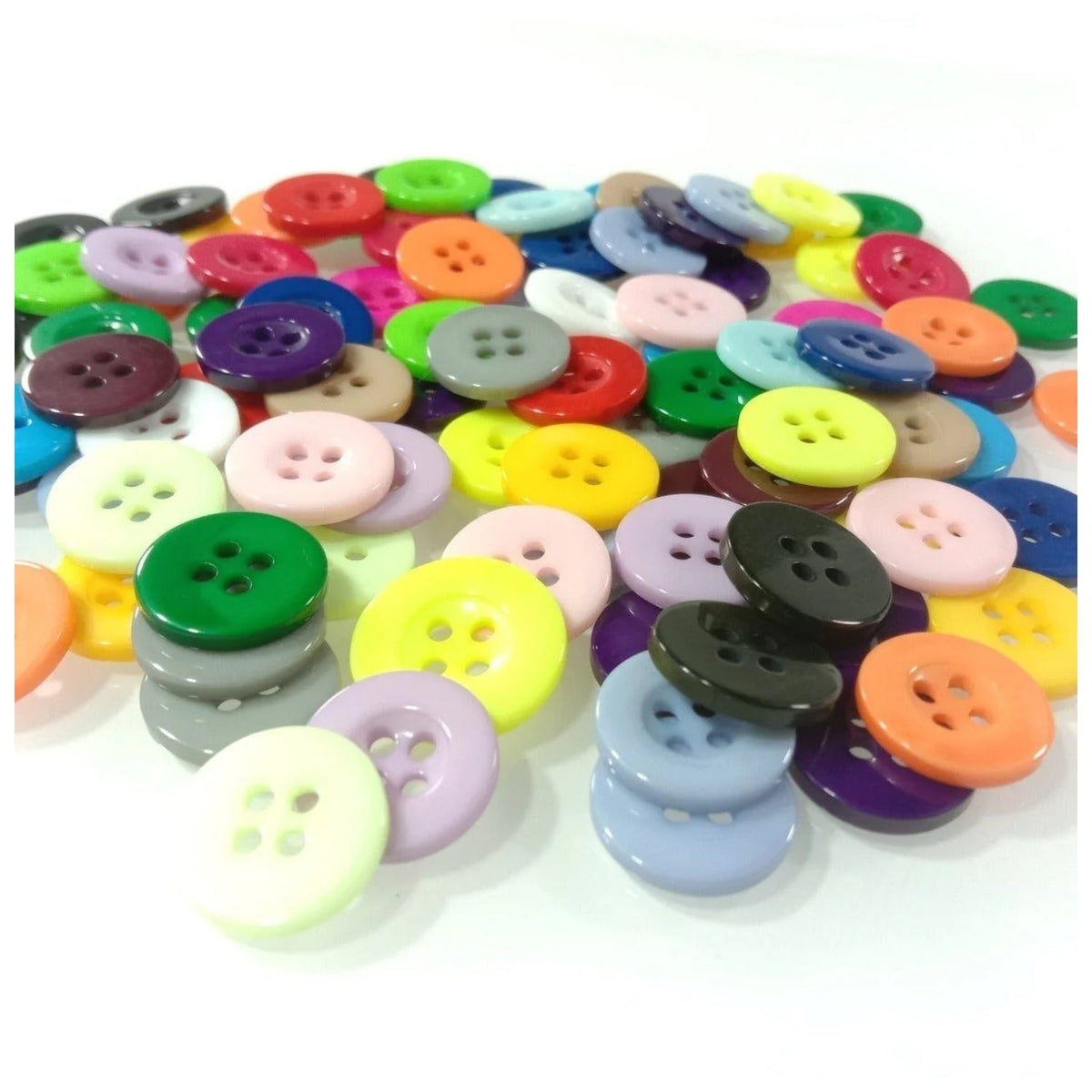 100pcs 15mm 4-Hole Resin Buttons
