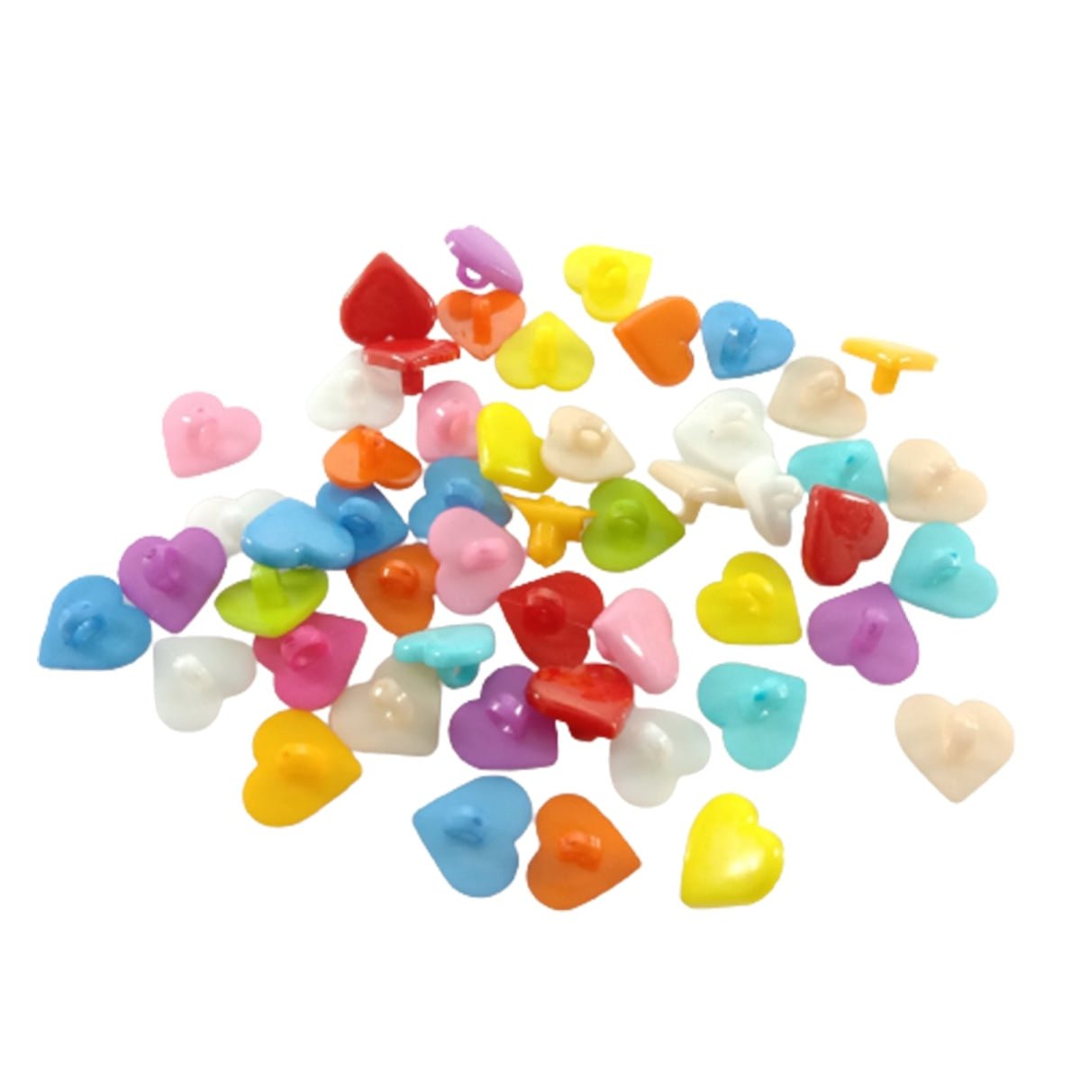100pcs 15mm Hearts Shank Plastic Buttons