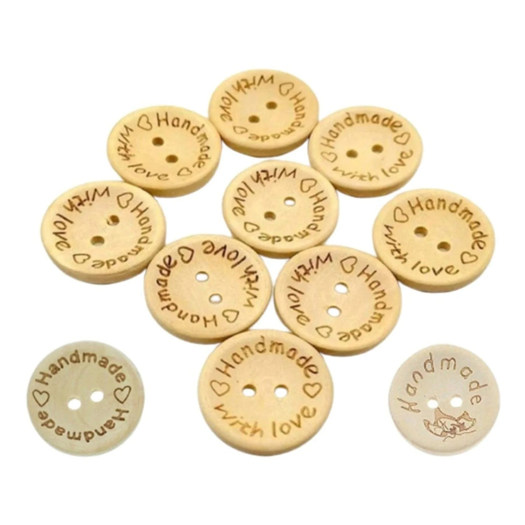 100pcs 2-Hole Round Wooden Buttons