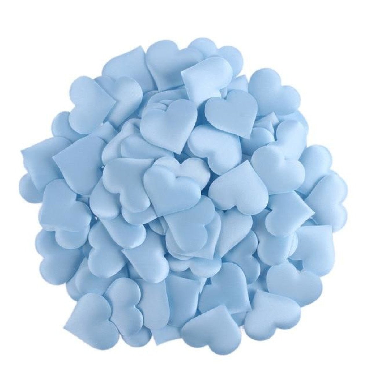 100pcs Fabric Love Heart Shape Petals Confetti – Blue 2cm, Blue 3.5cm