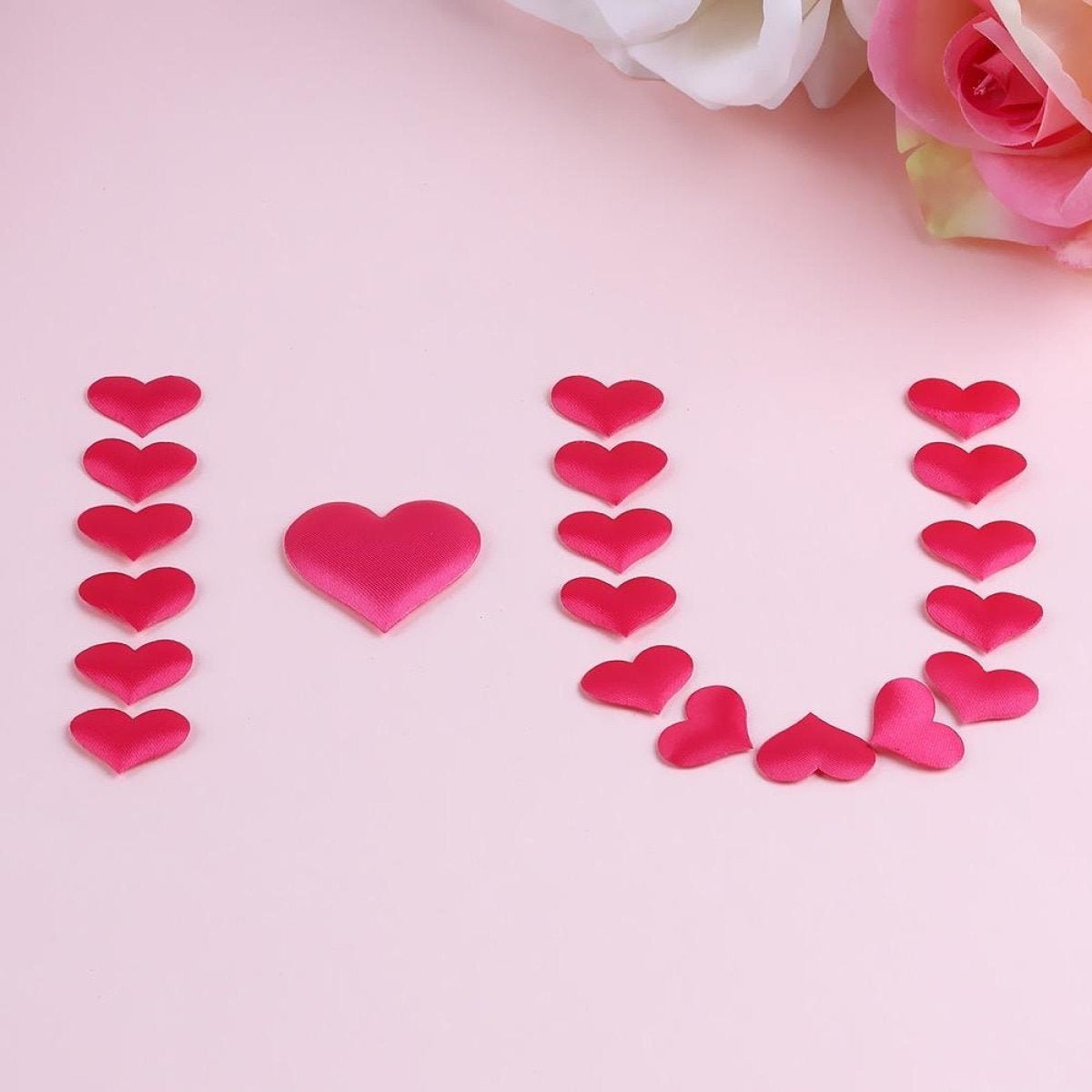 100pcs Fabric Love Heart Shape Petals Confetti