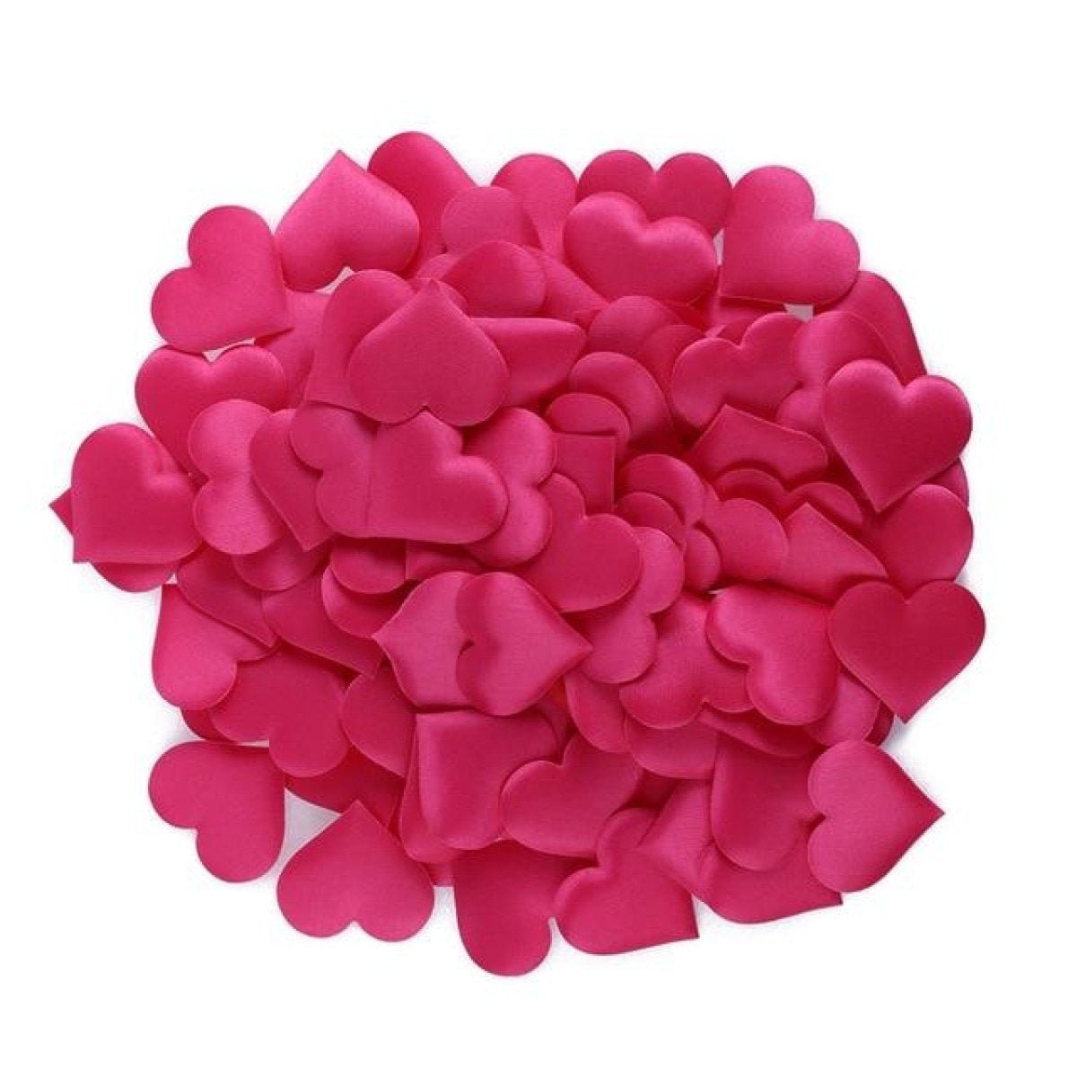 100pcs Fabric Love Heart Shape Petals Confetti – Rose Pink 2cm, Rose Pink 3.2cm, Rose Pink 3.5cm