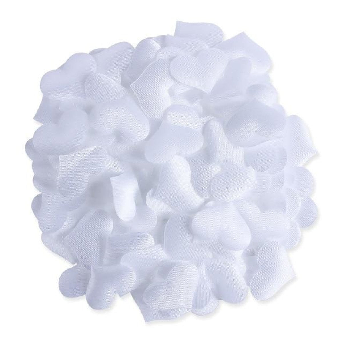 100pcs Fabric Love Heart Shape Petals Confetti – White 2cm, White 3.5cm