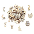 Easter Theme Wooden Craft Flat Shapes 25-40mm – 100pcs