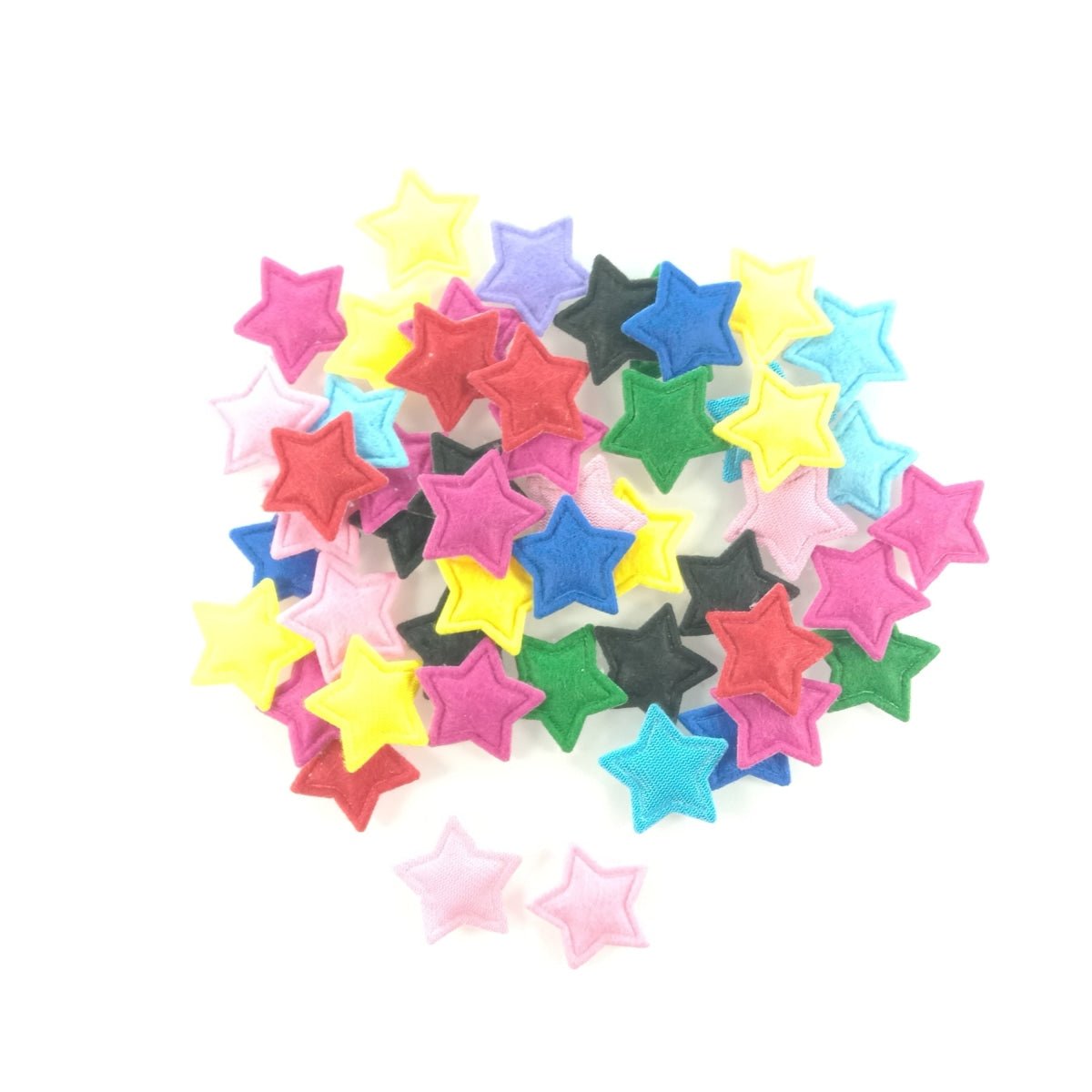 100pcs 2.5cm Fluffy Felt Cloth Stars Padded Appliques