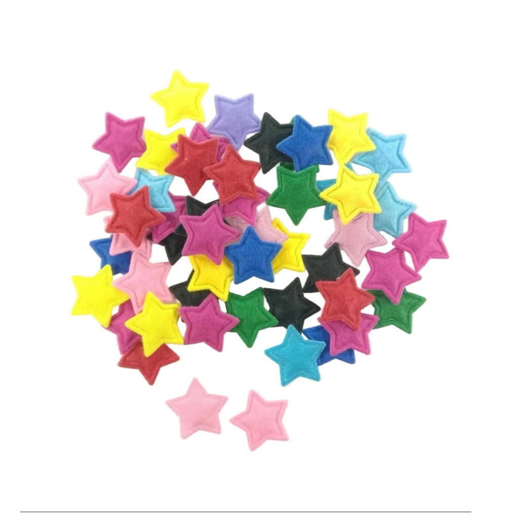 100pcs 2.5cm Fluffy Felt Cloth Stars Padded Appliques