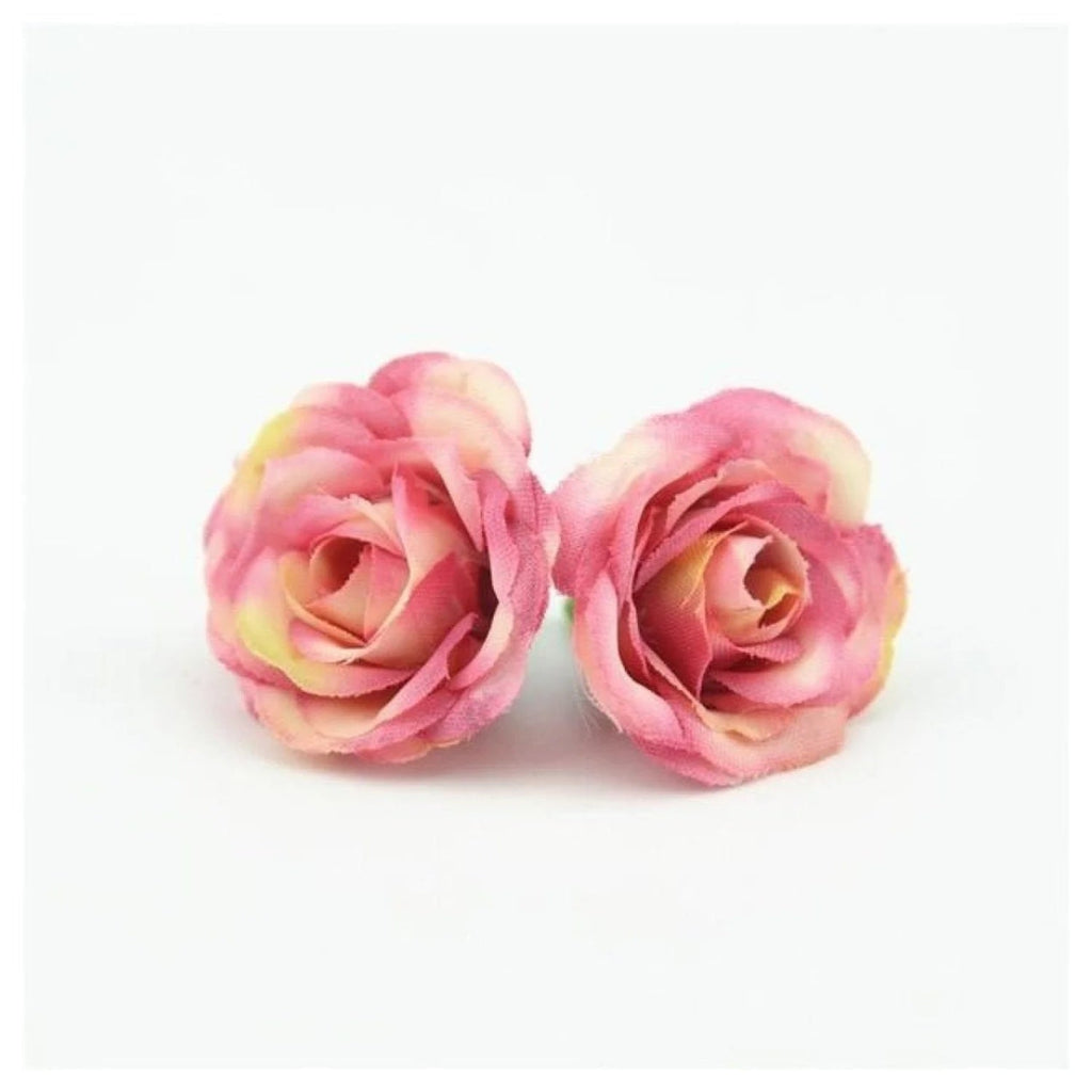 100pcs 2.5cm Mini Rose Cloth Artificial Flowers