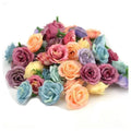 100pcs 2.5cm Mini Rose Cloth Artificial Flowers