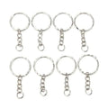 100pcs 25mm Keyring with Chain Silver Split Ring Keychain