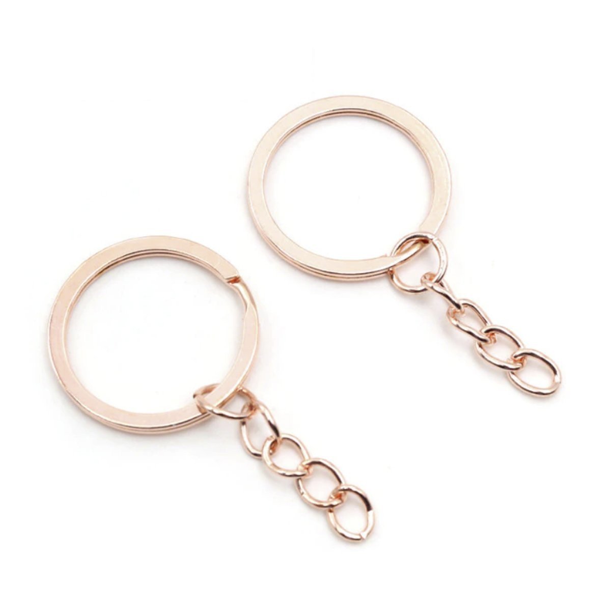 25mm Rose Gold Ancient Keyring Split Ring Chain – 100pcs – Rose Gold
