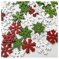 100pcs 25mm Snowflake Painted Wooden Forms for Scrapbooking