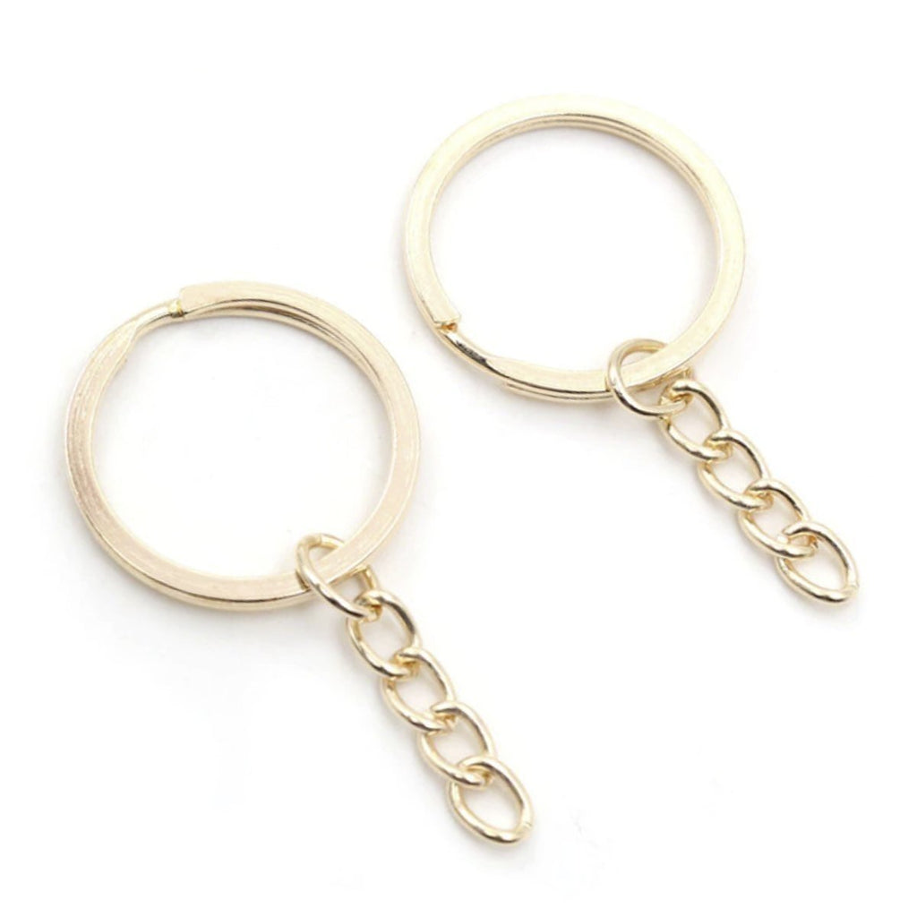 100pcs 28mm Gold Ancient Split Ring Key Chains