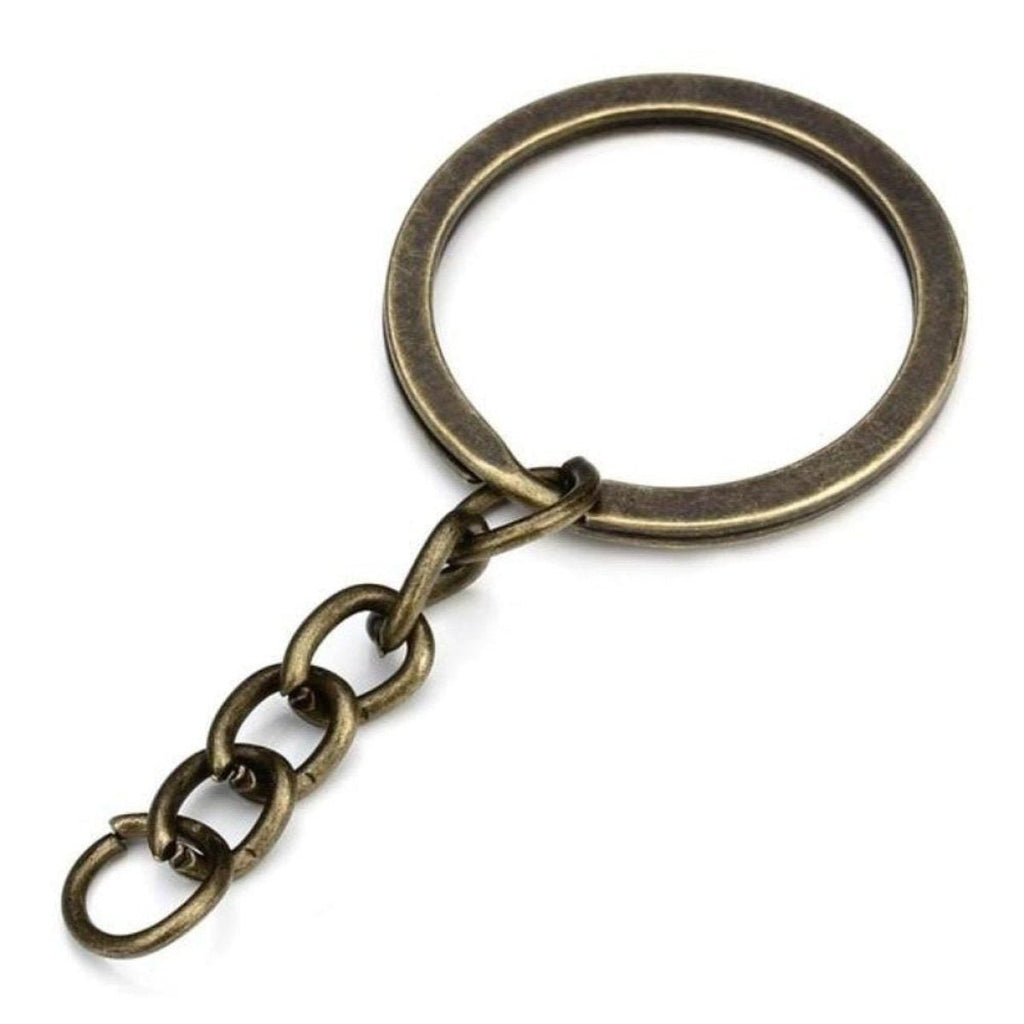 100pcs 28mm Gold Ancient Split Ring Key Chains
