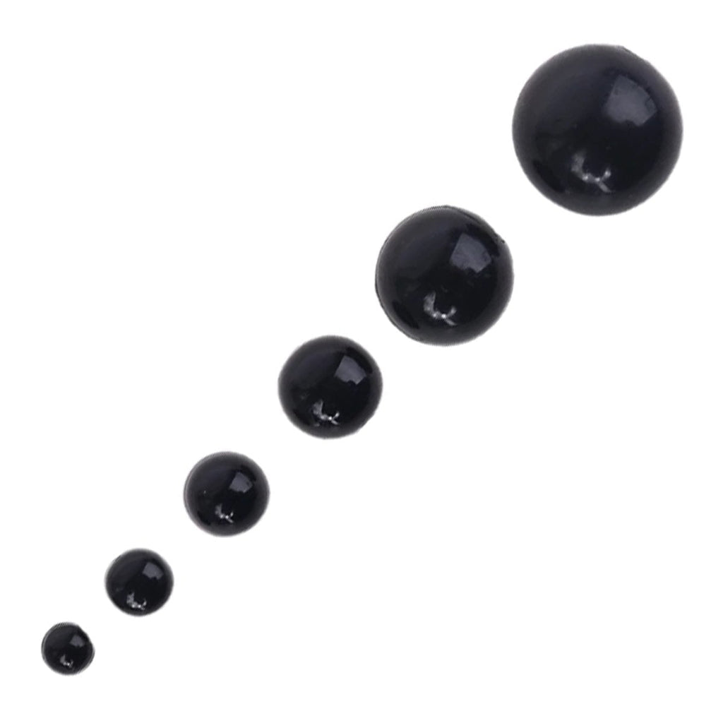 100pcs Round Flat Black Plastic Doll Eyes 3-18mm