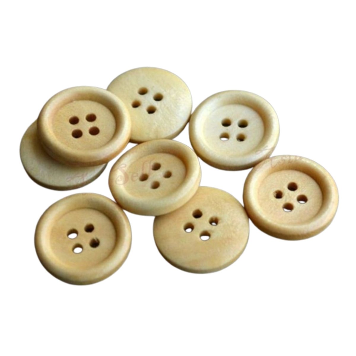 100pcs 15mm Round Wooden Buttons 4 Hole