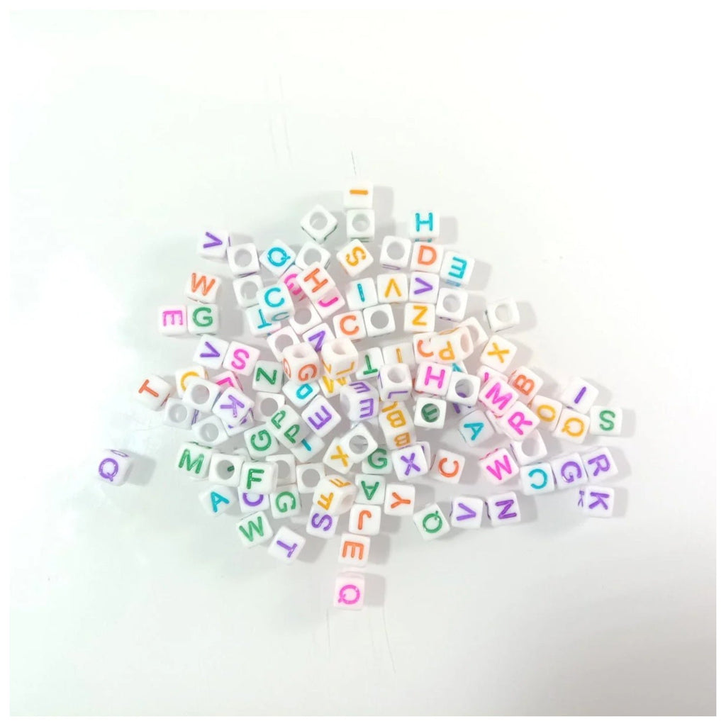 6x6mm Square Letter Beads Dice – 100pcs