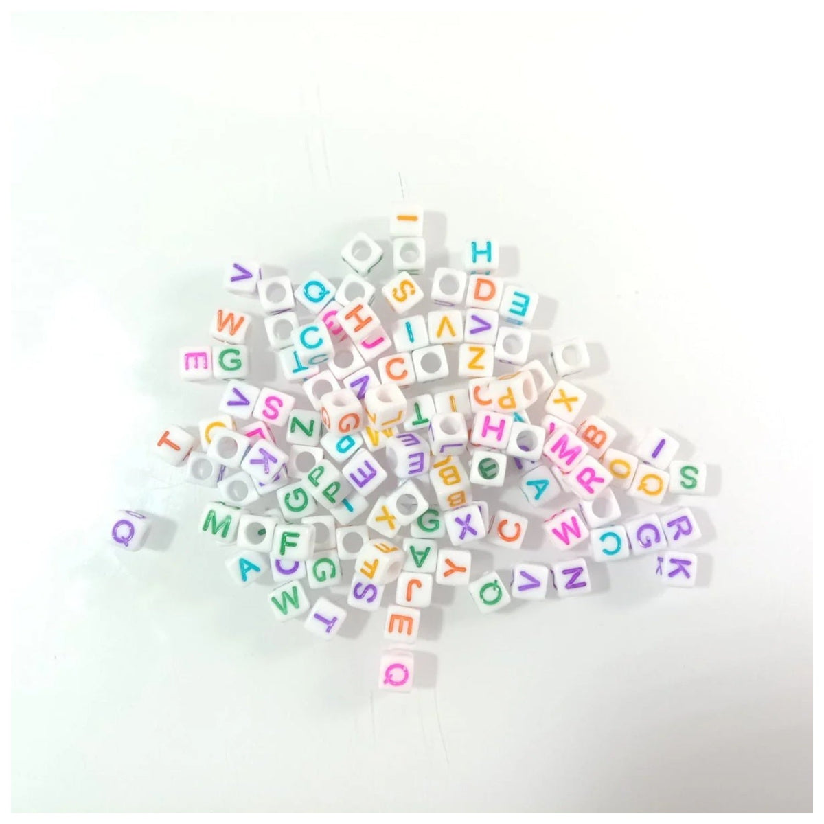 6x6mm Square Letter Beads Dice – 100pcs