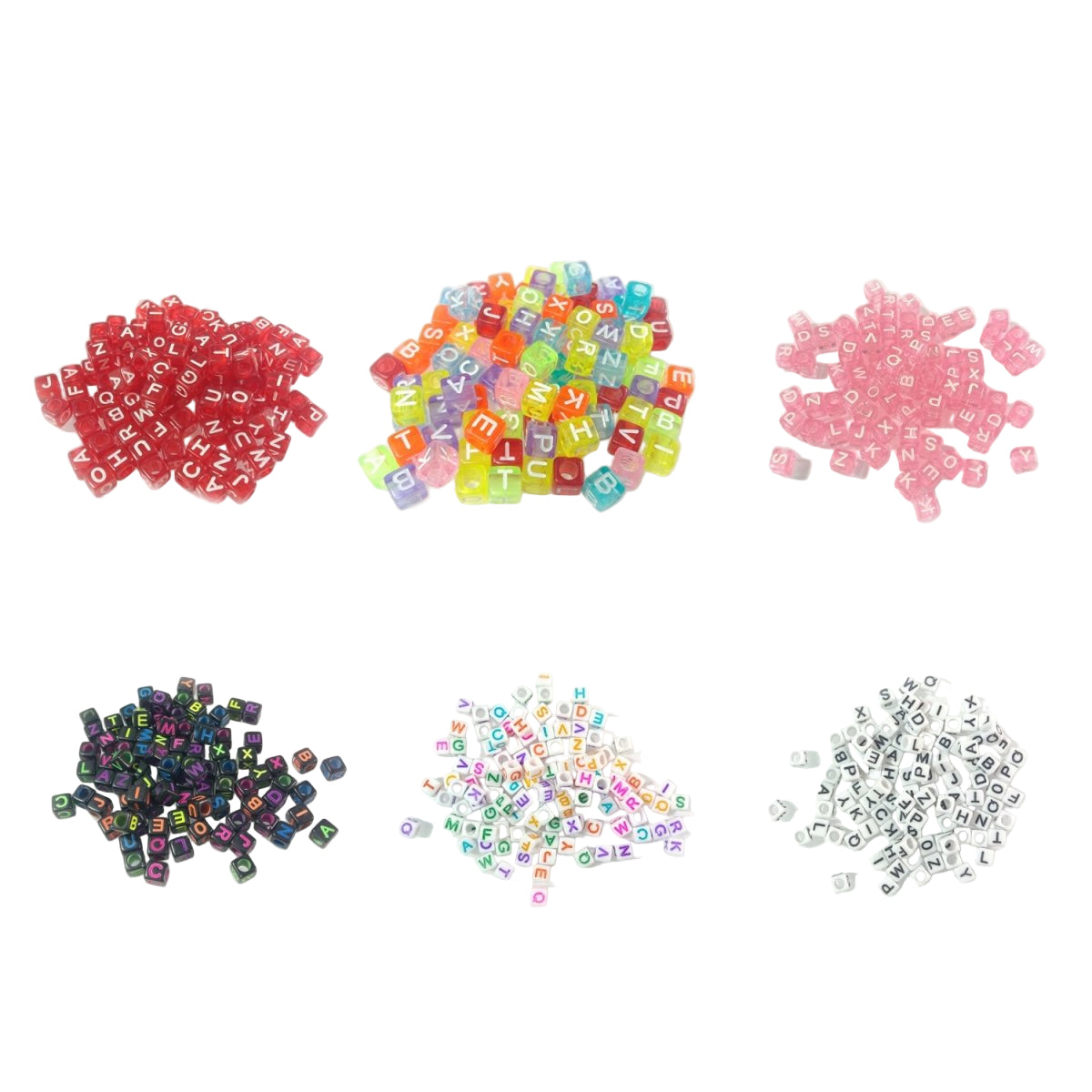 6x6mm Square Letter Beads Dice – 100pcs