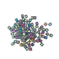 6x6mm Square Letter Beads Dice – 100pcs – Multicoloured on Black