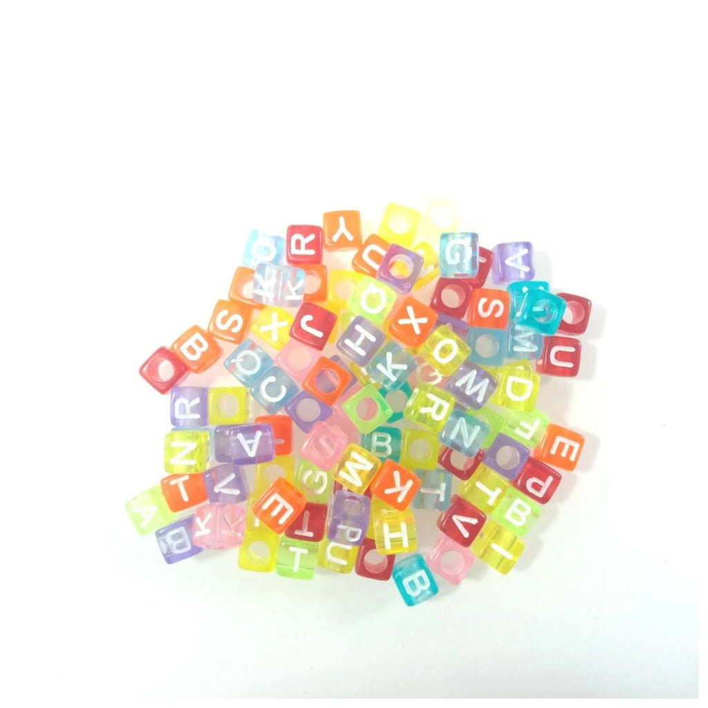 6x6mm Square Letter Beads Dice – 100pcs