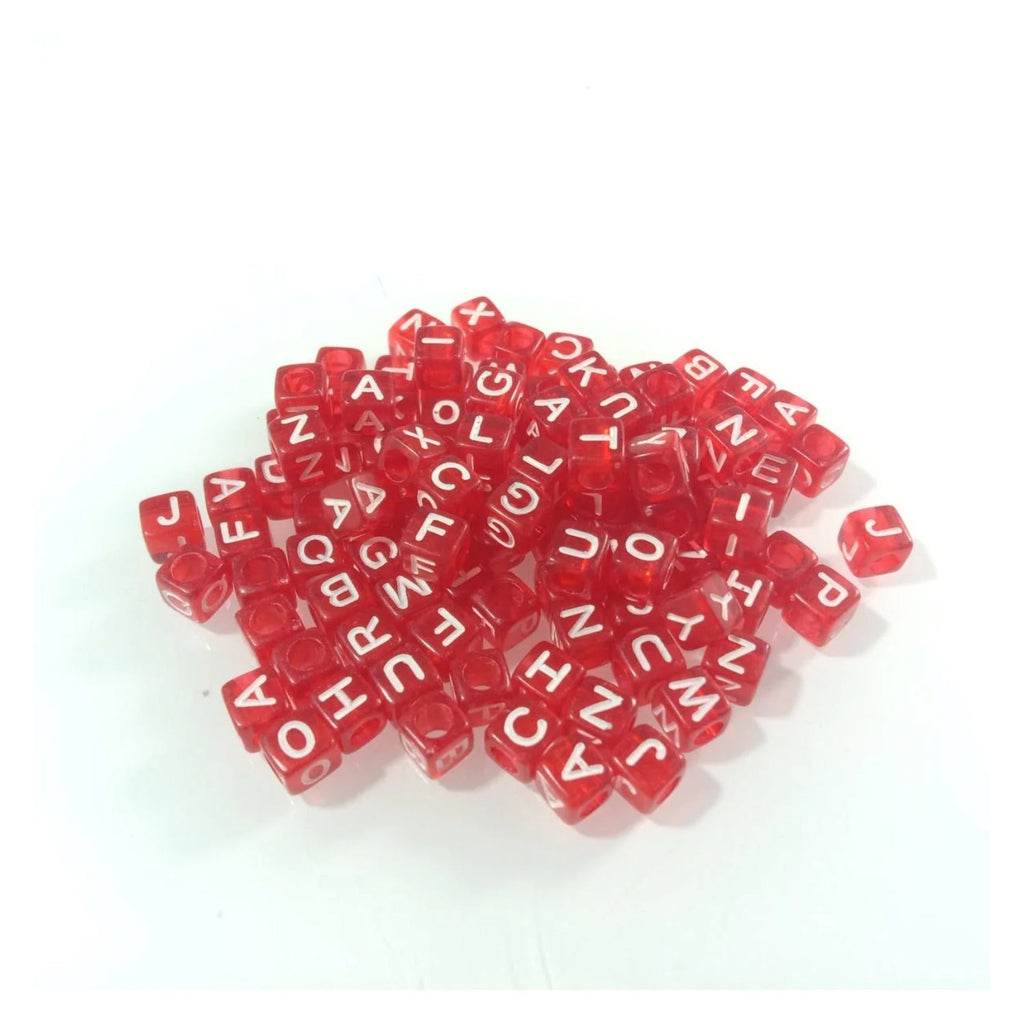 6x6mm Square Letter Beads Dice – 100pcs