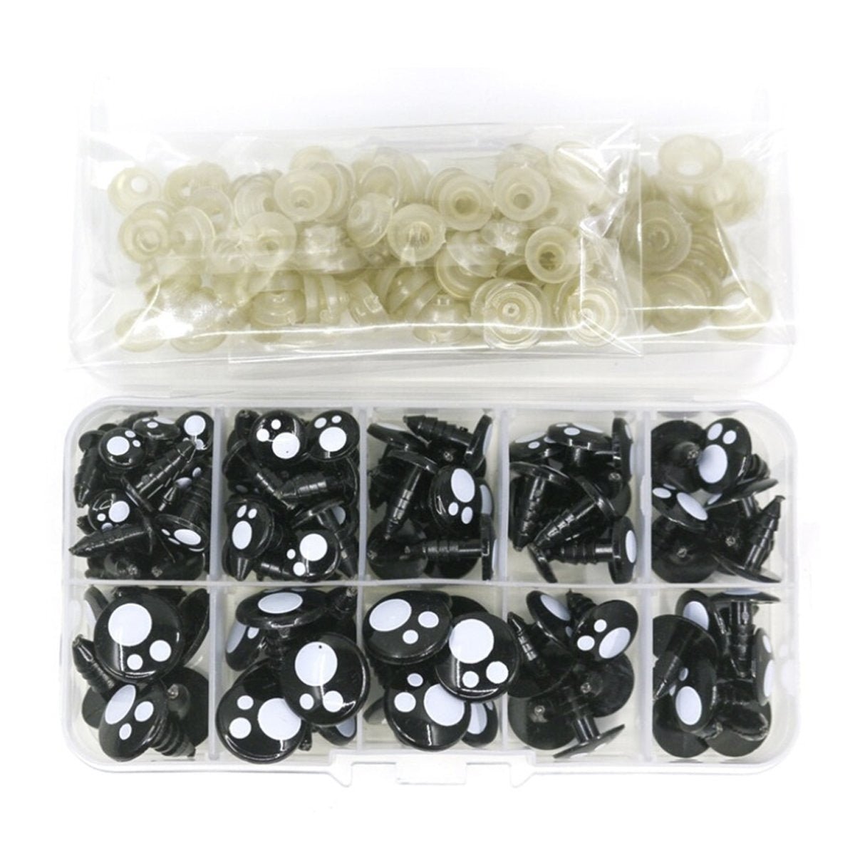 100pcs 8-16mm Plastic Safety Doll Eyes with Backings