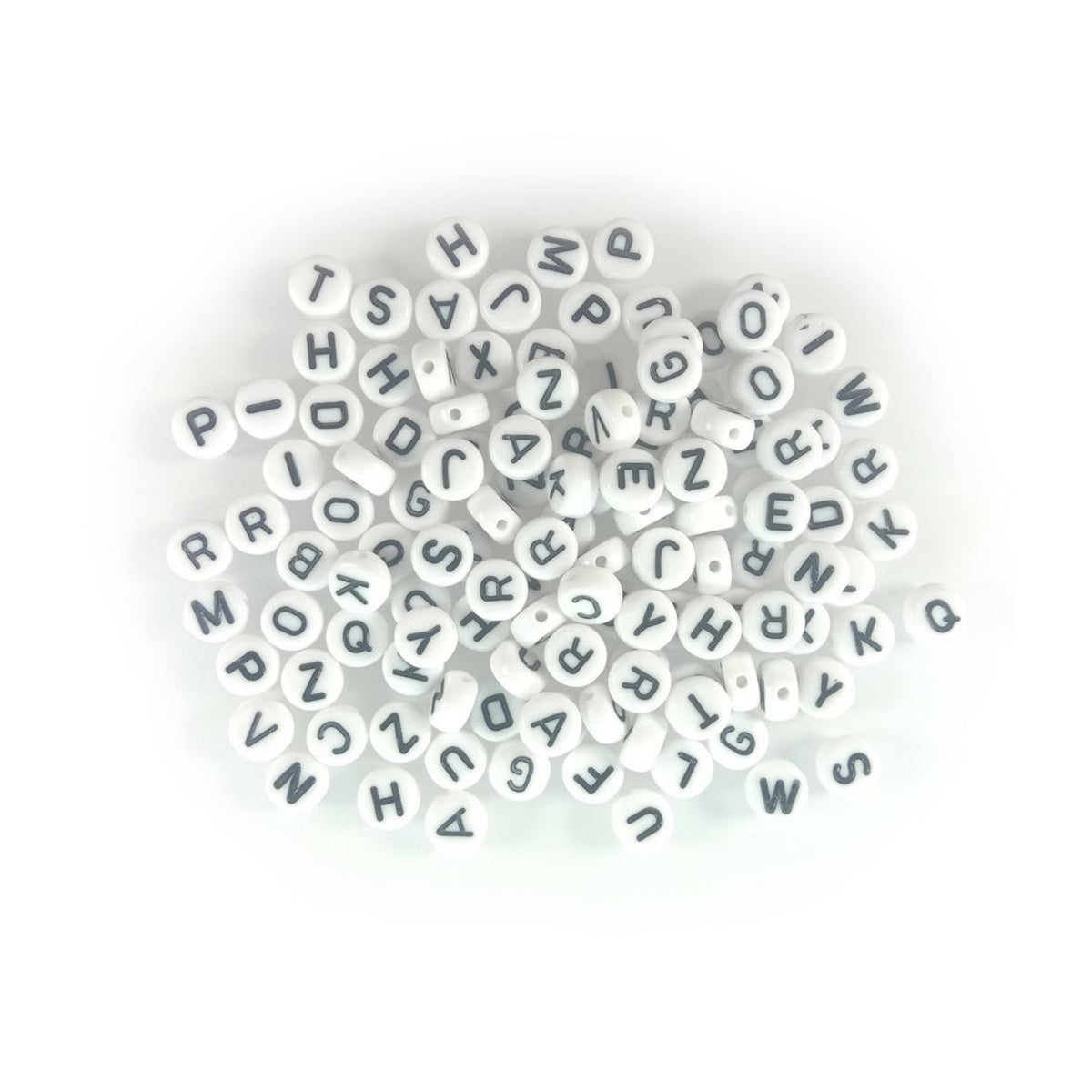 500pcs White Alphabet Letters Spacer Beads 7x4mm