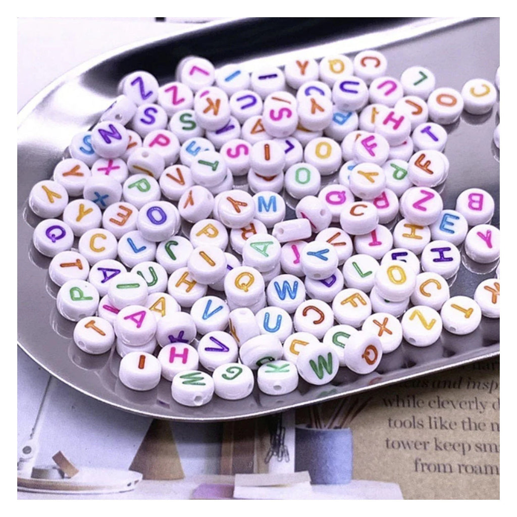 Alphabet Letters Spacer Beads 7mm x 4mm – 100pcs