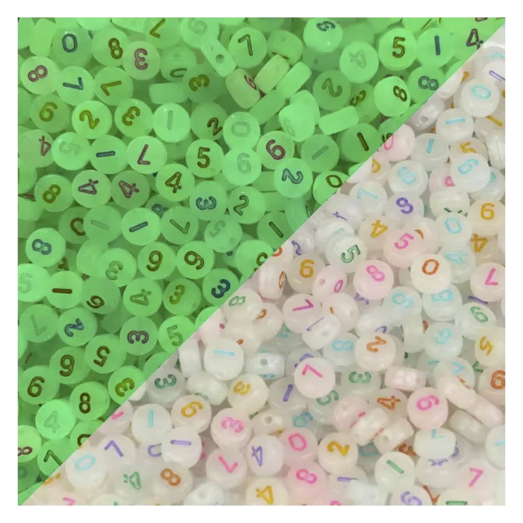 Alphabet Letters Spacer Beads 7mm x 4mm – 100pcs – 1. Multicoloured on Glowing