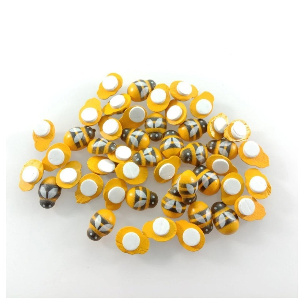 50 Bee Wooden Mini DIY Scrapbooking Decorations