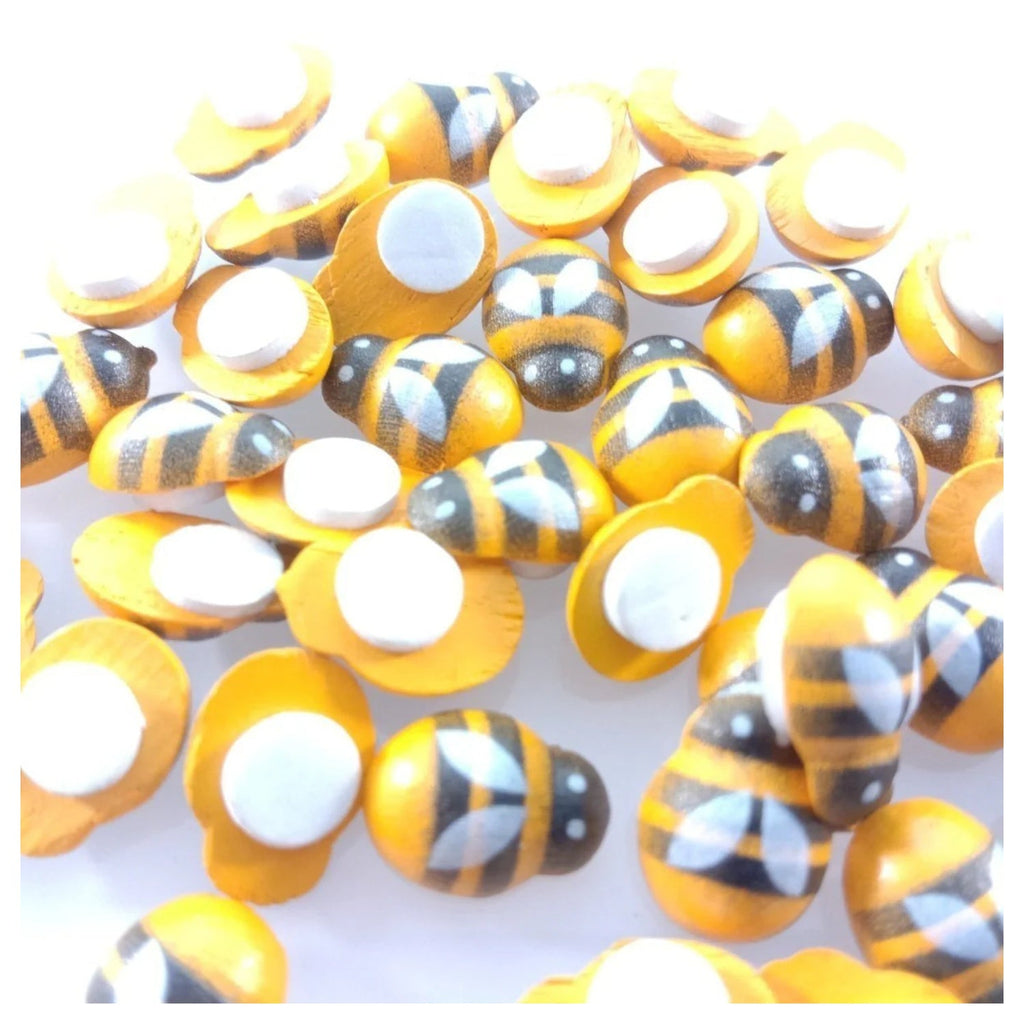 50 Bee Wooden Mini DIY Scrapbooking Decorations