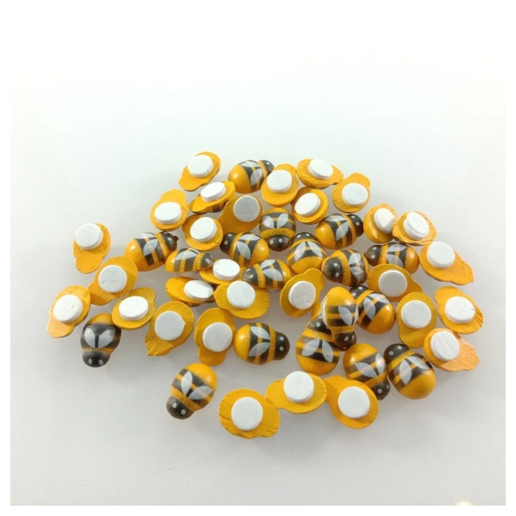 50 Bee Wooden Mini DIY Scrapbooking Decorations