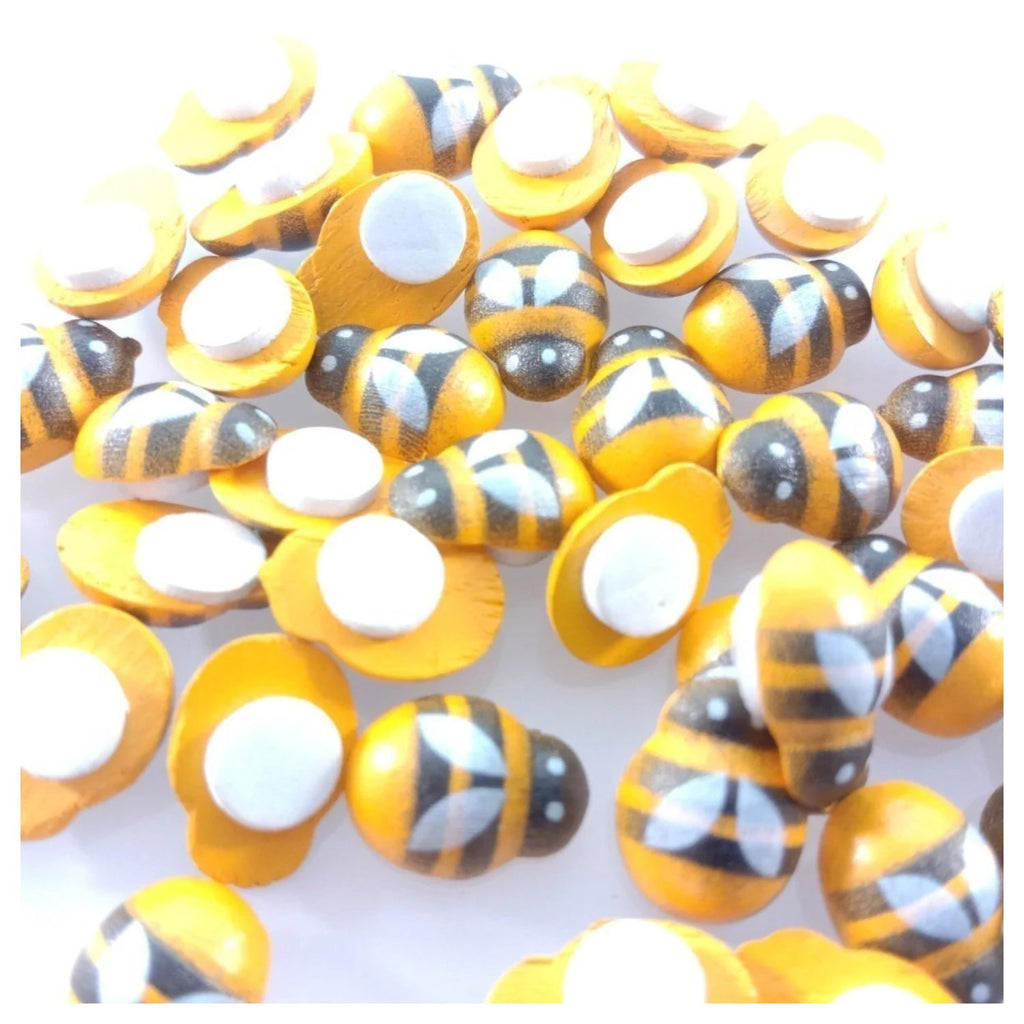 50 Bee Wooden Mini DIY Scrapbooking Decorations